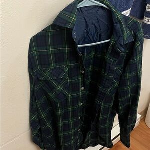 Classic Green and Blue Plaid Men's Shirt
